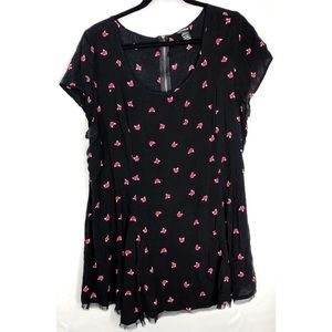 Torrid fox print black blouse 1